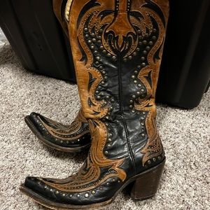 TALL CORAL LEATHER BOOTS G1072